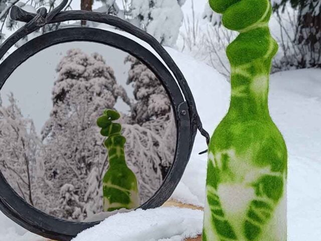 Viinijäähdytin palloilla, vihreä